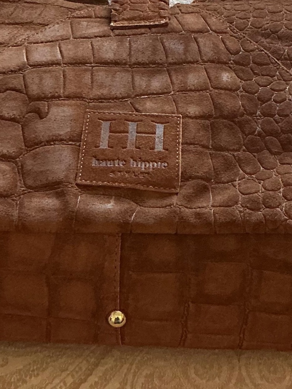 NWT Haute Hippie Suede Triangle Hobo Bag - Picture 5 of 6